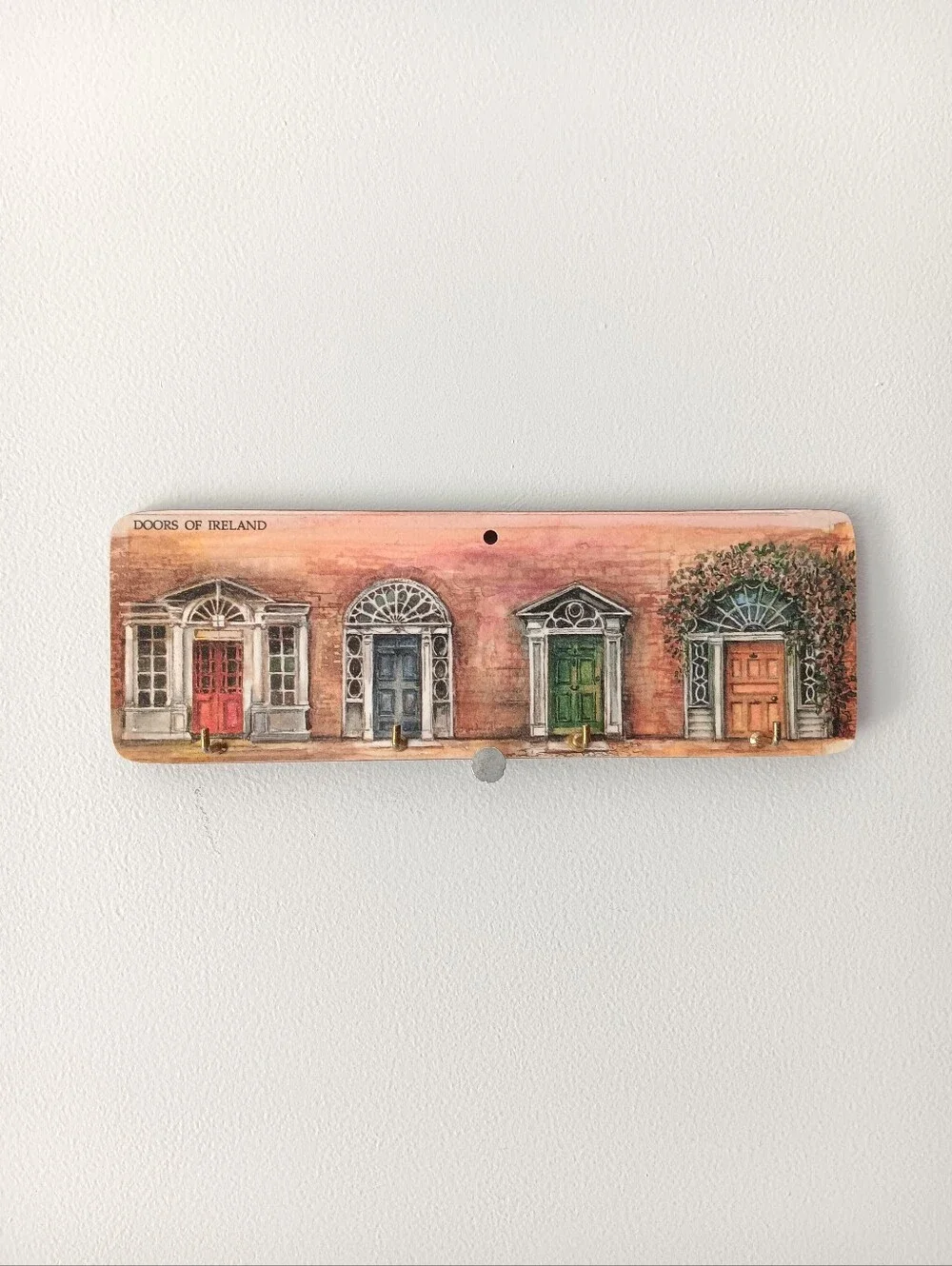 Doors of Ireland Wood Key Rack Decor Wall Mount Metal Hooks Lucan Designers